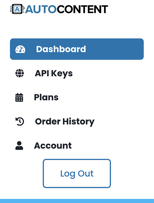 Autocontent User Dashboard